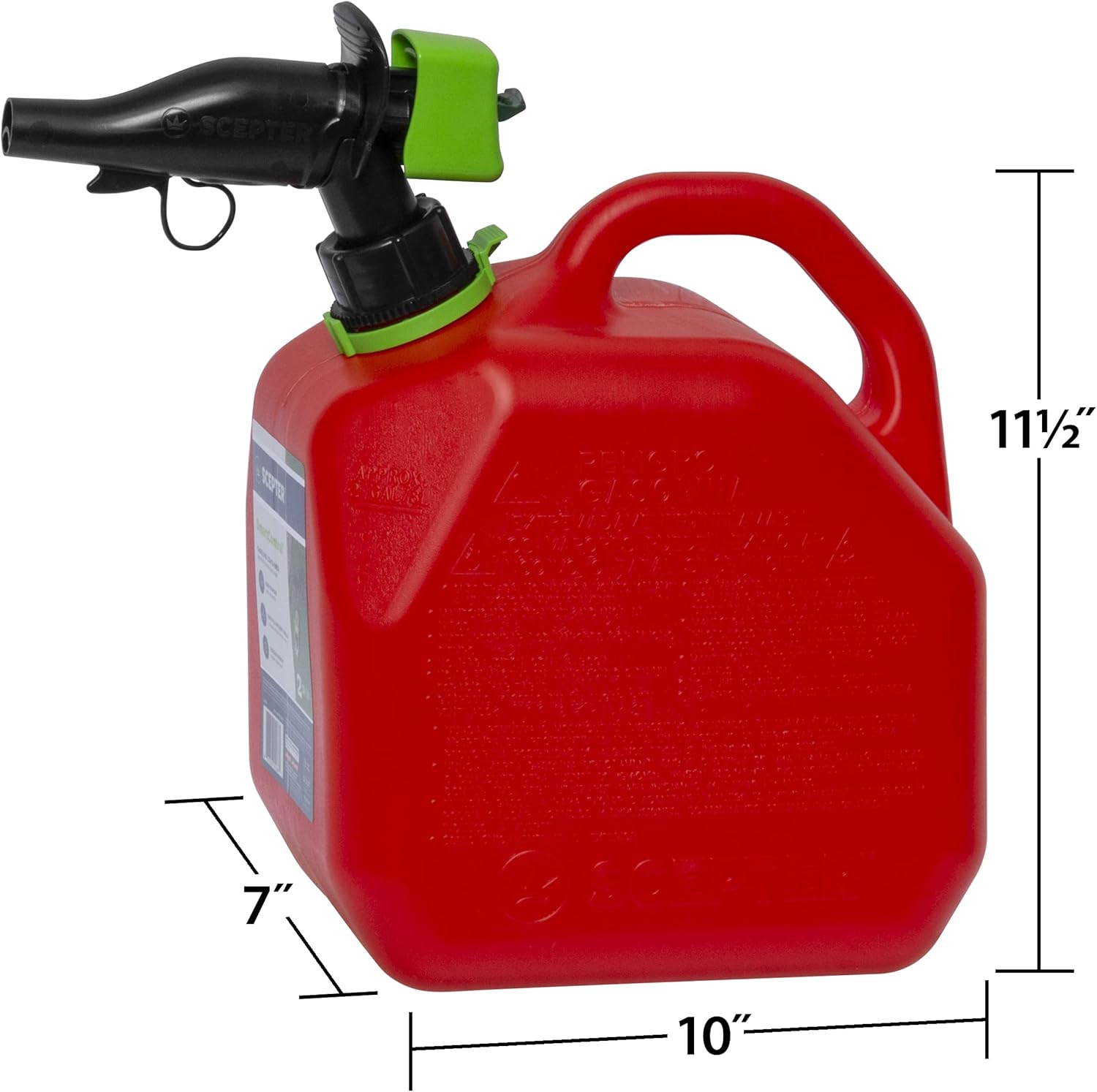 Scepter 2G Gas Can, Spill Proof SmartControl Spout, Spout Extender, 4-Pack