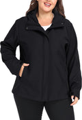 wantdo Women's Plus Size Softshell Jackets Hooded Fleece Lined Windbreaker