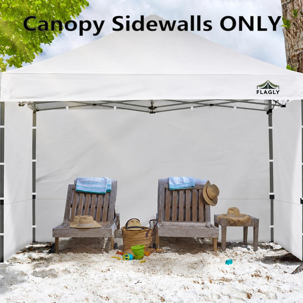 Instant Canopy Sidewalls for Pop Up Canopy Tent, 300D Waterproof Material for Outdoor Events, Vendor Booths, and Privacy (Sidewalls Only) (White, 10x10ft-3pcs)