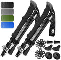 Premium Foldable Hiking Poles by USA Brand - Adjustable, Lightweight Trekking Poles Made of Aircraft Aluminum, Metal Locks Cork EVA Grips