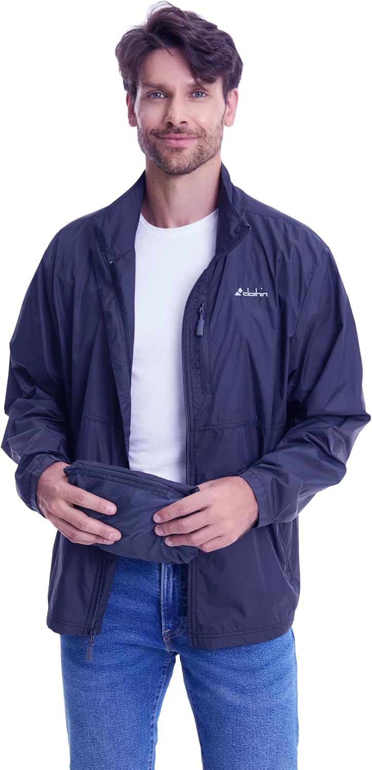 clothin Men's Lightweight Water-Resistant Packable Windbreaker