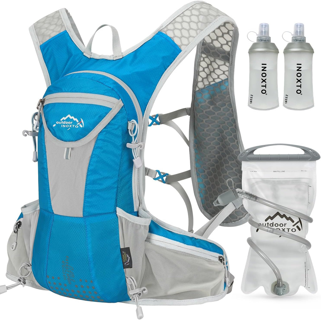IX INOXTO Hydration Pack Backpack, Lightweight Water Backpack with 2L Hydration Bladder Daypack for Men Women,Running Hydration Vest for Trail Running Hiking Cycling Race Climbing