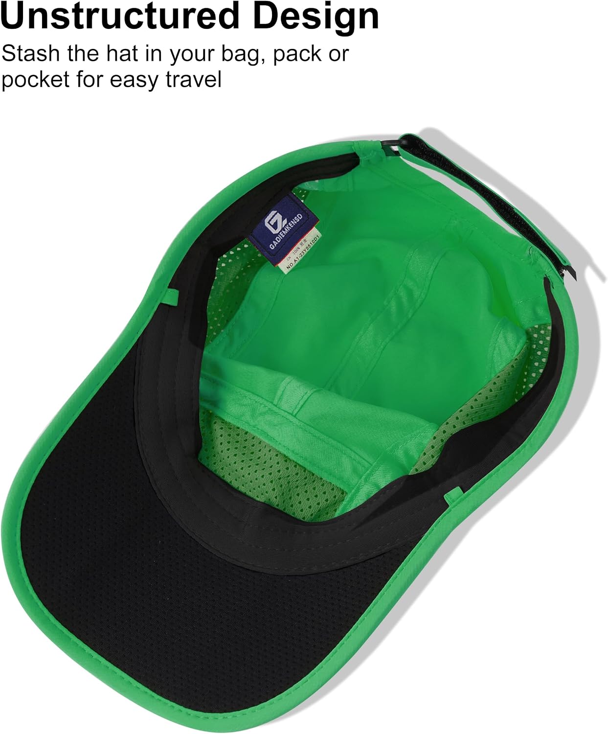 GADIEMKENSD Mens Folding Outdoor Hat Long Brim UPF 50+ Sun Protection