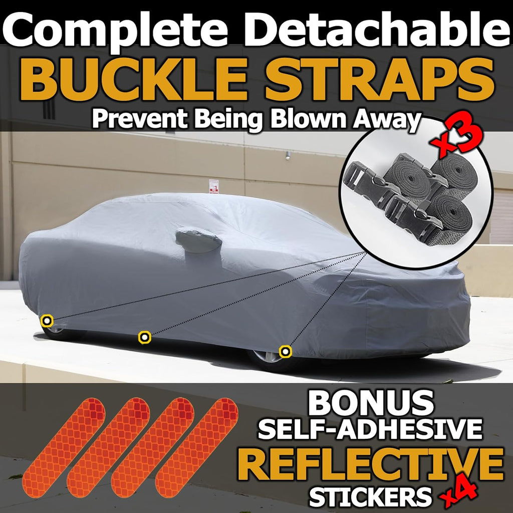 All Weather Waterproof car Cover Good for rain Snow uv Protection dust Large Size SUV Sienna Escalade Tahoe Yukon X7 Sequoia Range Rover Pacifica Gray