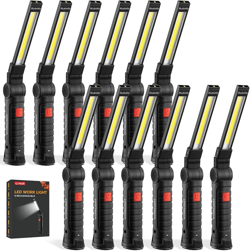 6Pack Magnetic Rechargeable LED Work Light/Flashlight for Mechanics