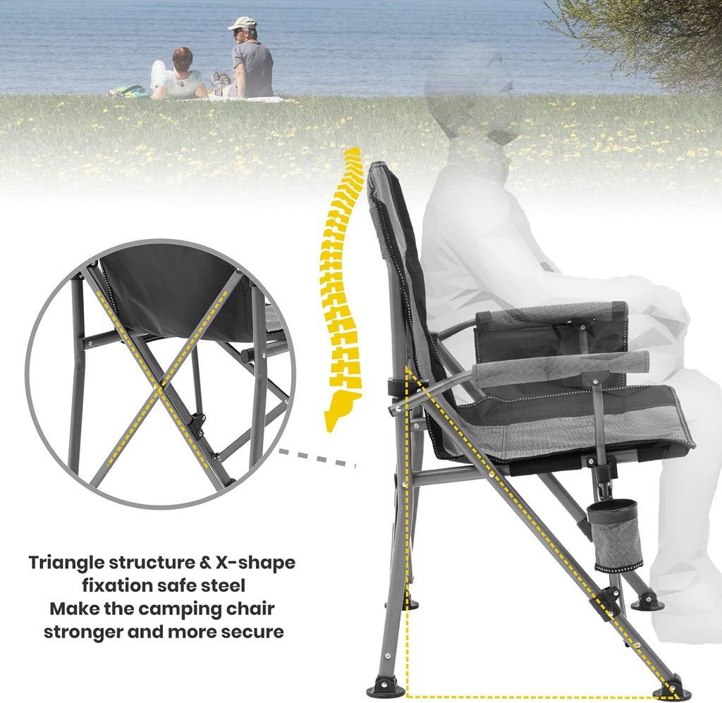 XGEAR Portable Camping Chair for Adutls Outdoor Camp Chairs,Blue