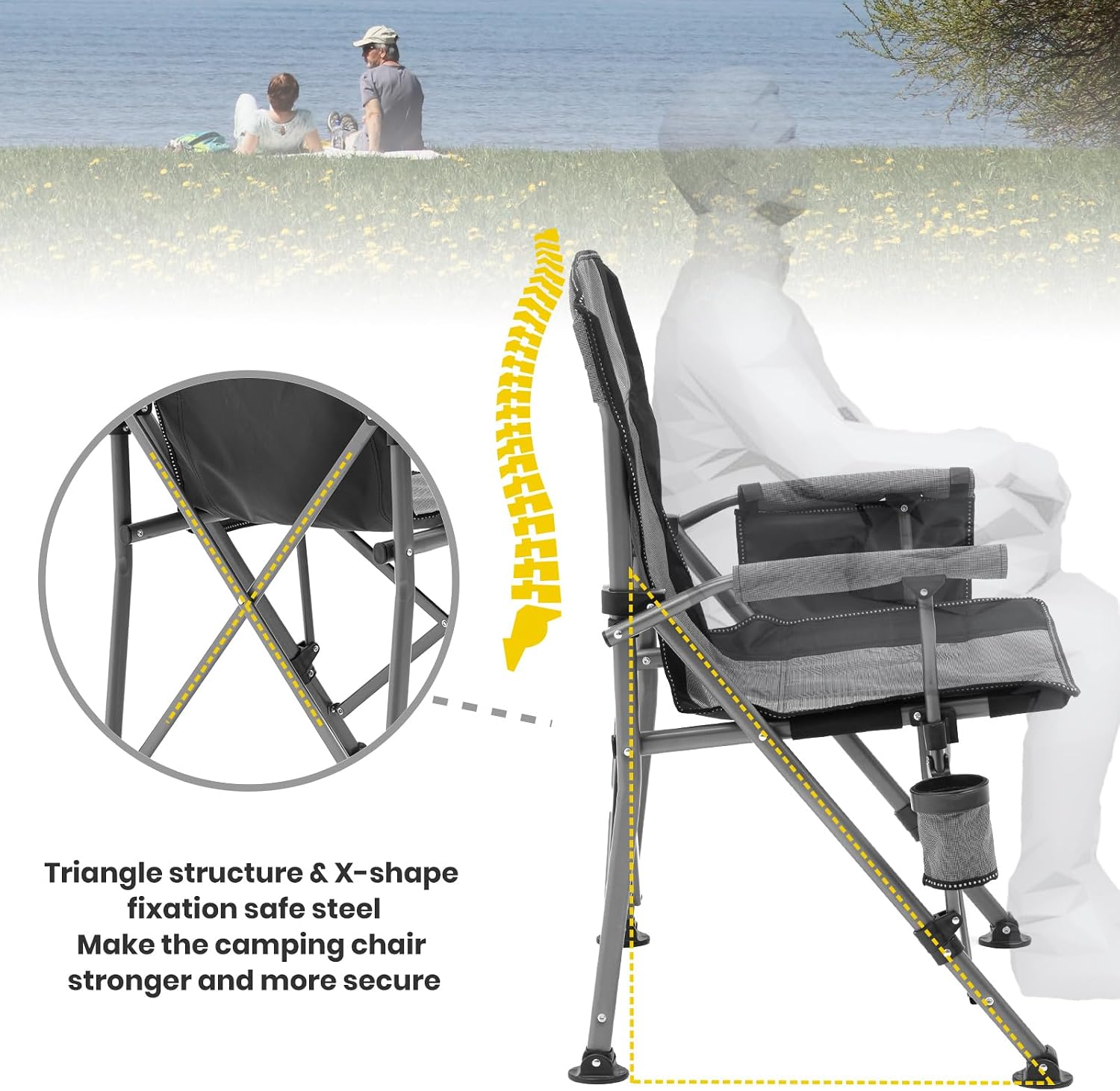 XGEAR Portable Camping Chair for Adutls Outdoor Camp Chairs,Blue