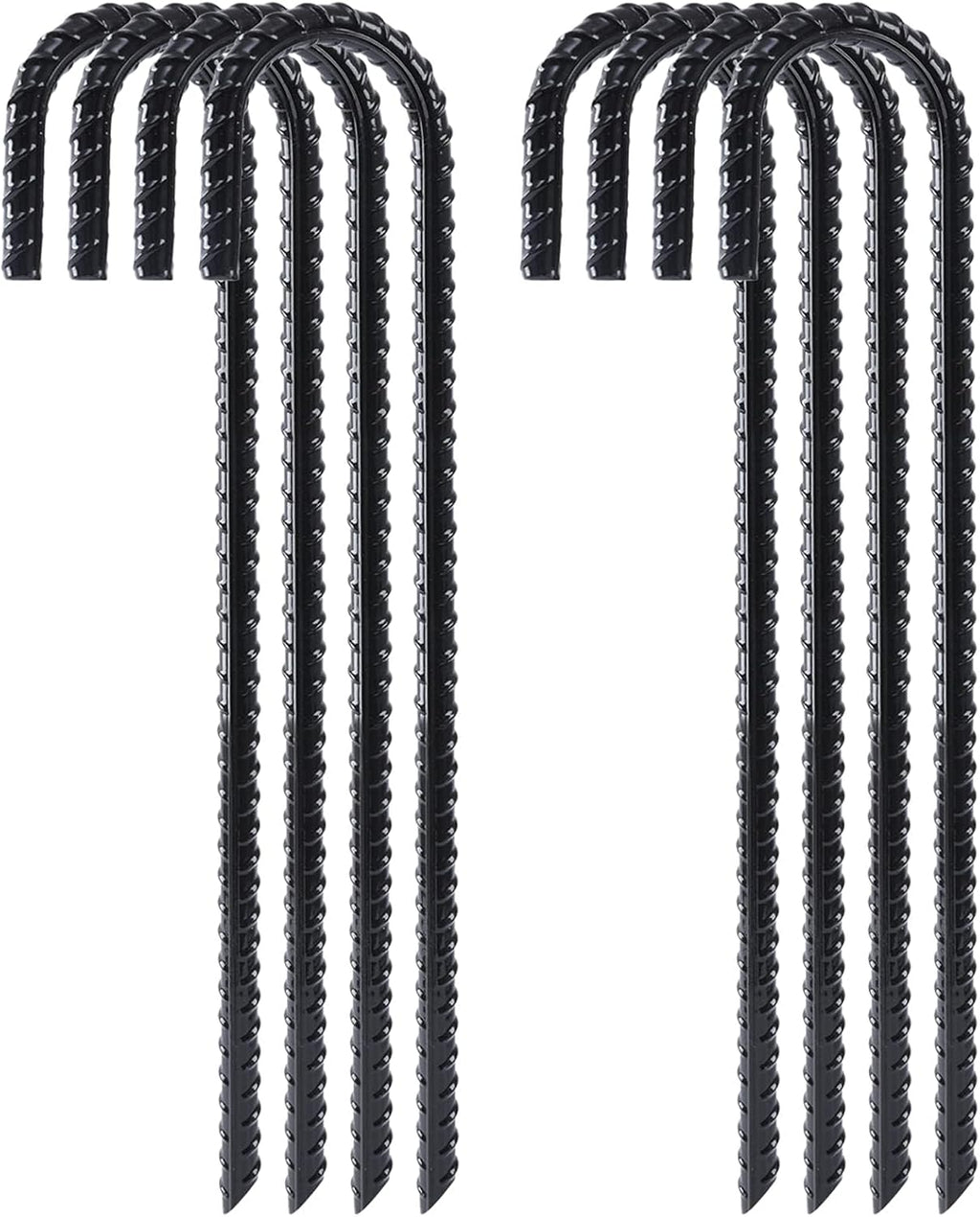 FEED GARDEN 12 Inch Rebar Stakes 8 Pack, Heavy Duty J Hook Ground Stakes