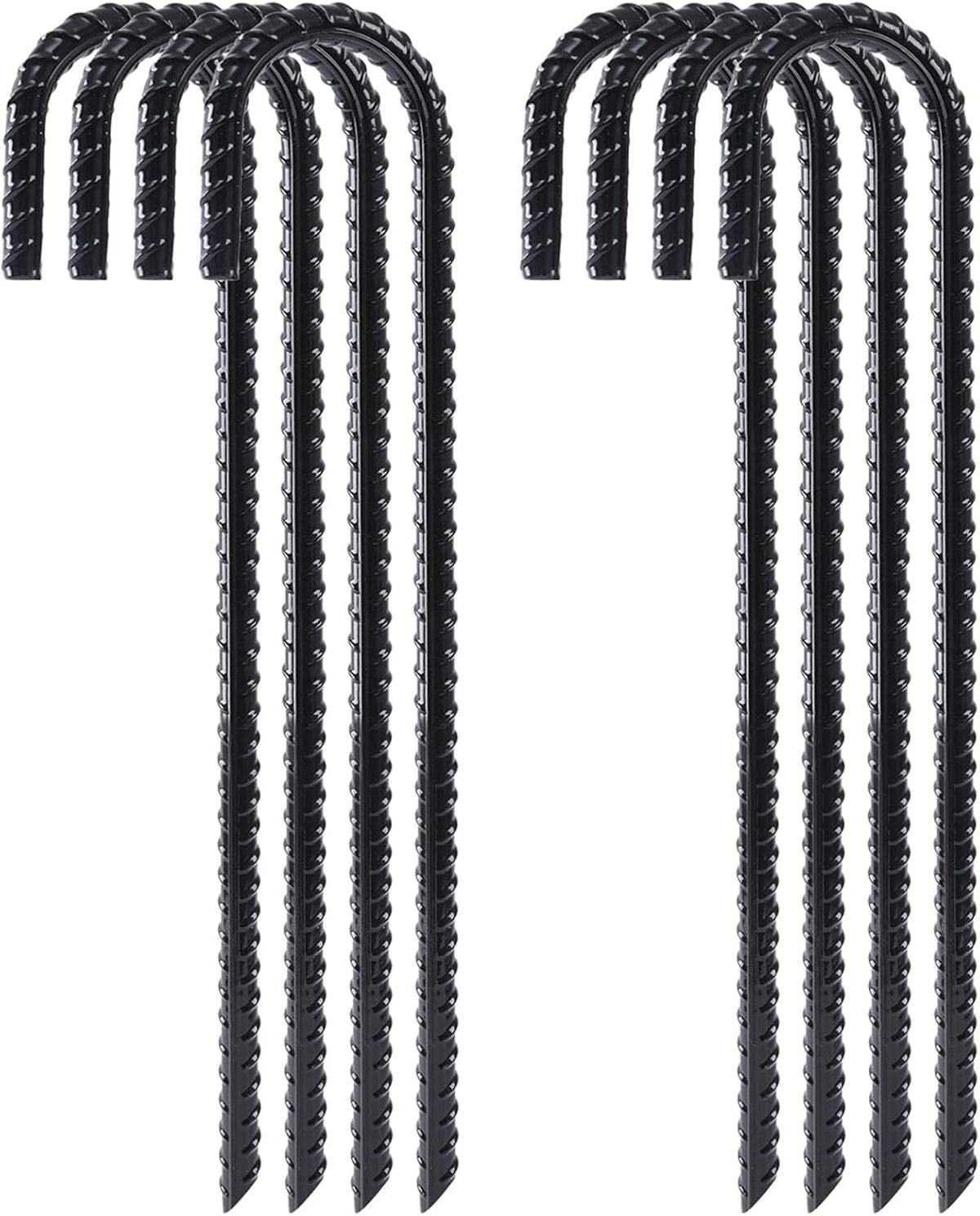 FEED GARDEN 12 Inch Rebar Stakes 8 Pack, Heavy Duty J Hook Ground Stakes