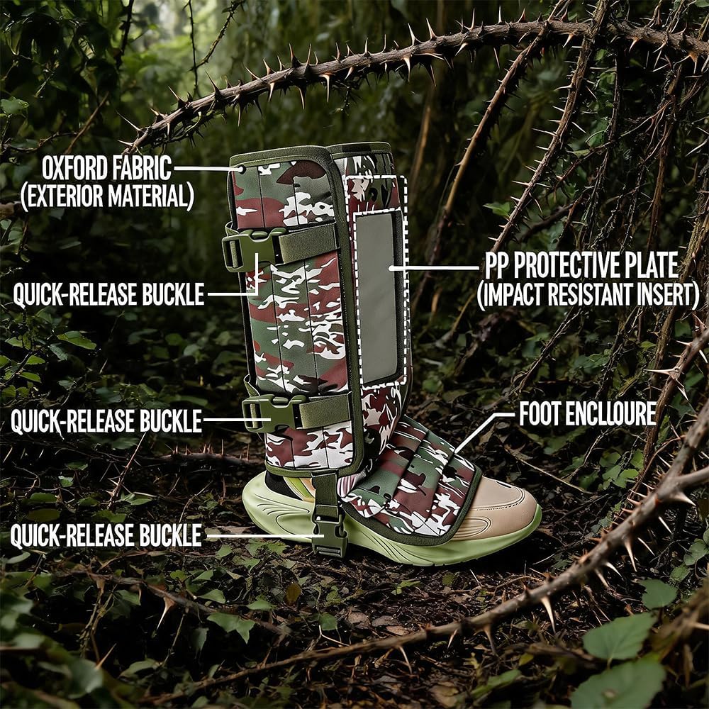 Snake Gaiters for Men Women, Balck Snake Bite Protective Gaiter Chaps Fit for Outdoor Hunting Hiking Farm Working Lawncare