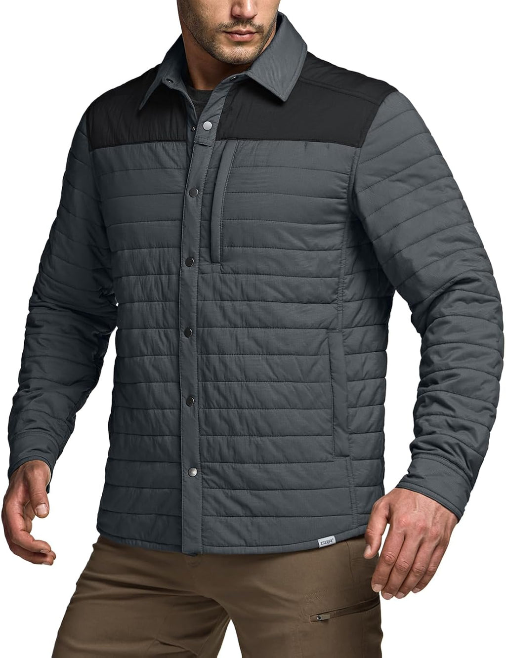 CQR Men's Lightweight Warm Insulated Jacket, Windproof Water Resistant Winter Active Coat for Hiking Work Outdoor Tactical