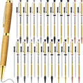 Colarr 20 Pcs 7mm Slimline Twist Pen Kit with Refill Wood, Assorted Color
