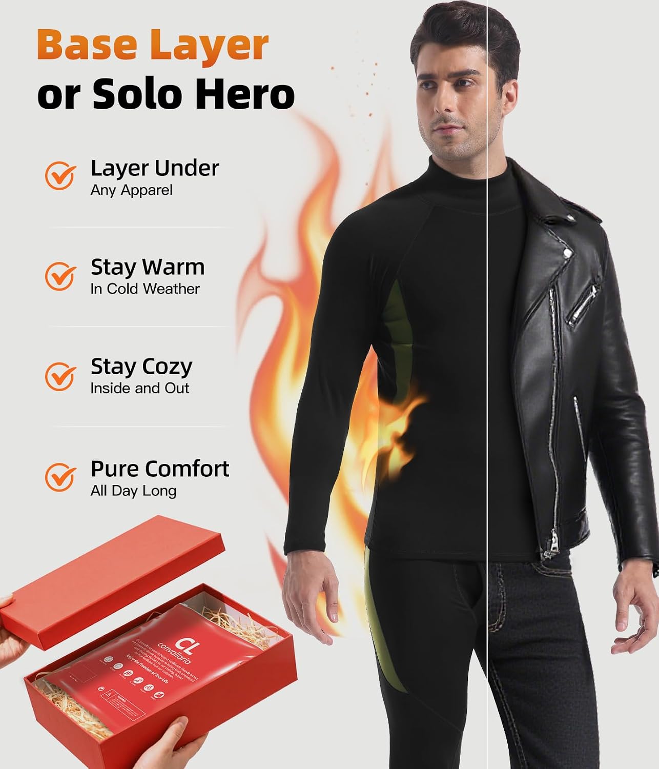 Mens Thermal Underwear Long Johns Set Cold Weather Hunting Base Layer