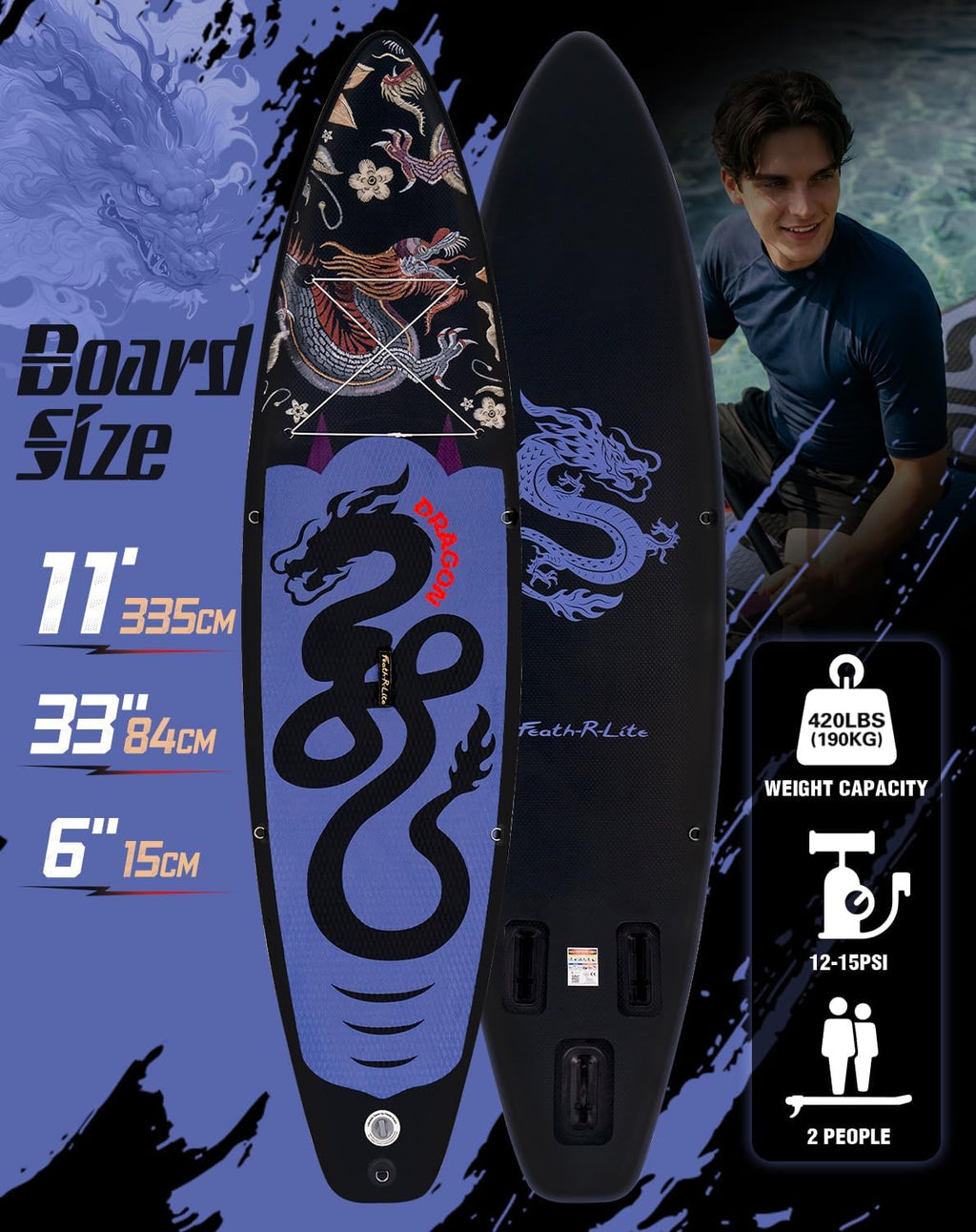 FunWater Inflatable Stand Up Paddle Board with Beginners SUP Accessories