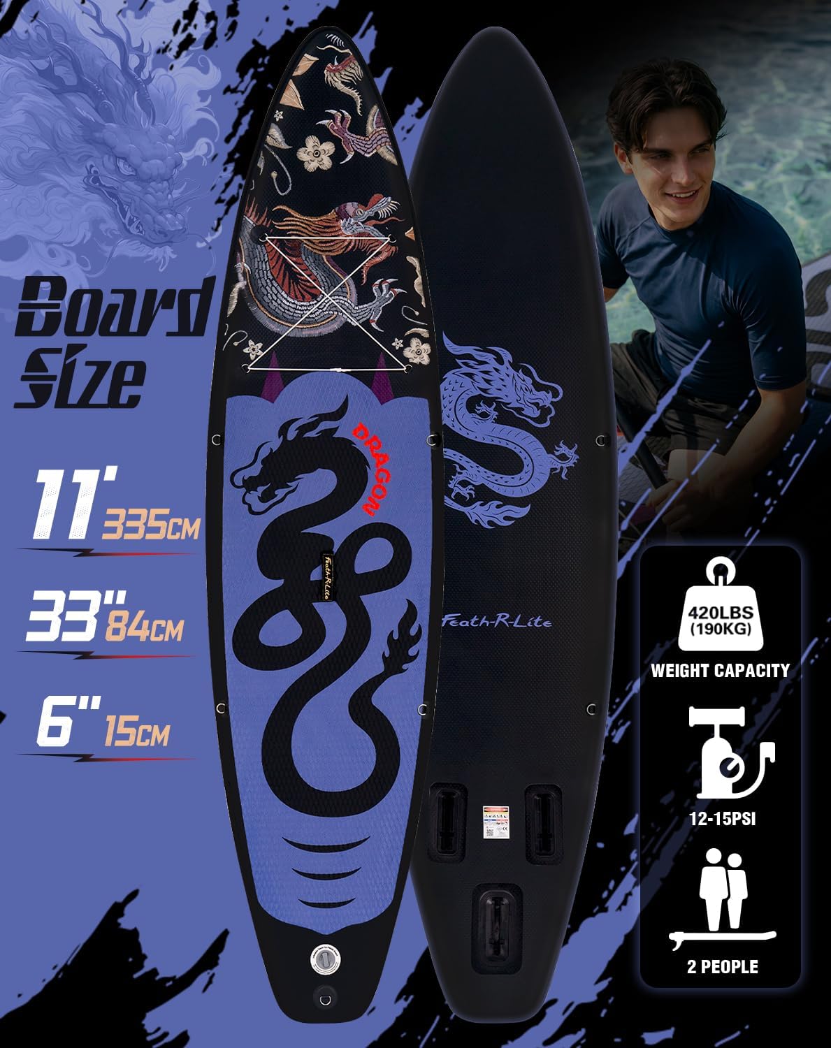 FunWater Inflatable Stand Up Paddle Board with Beginners SUP Accessories