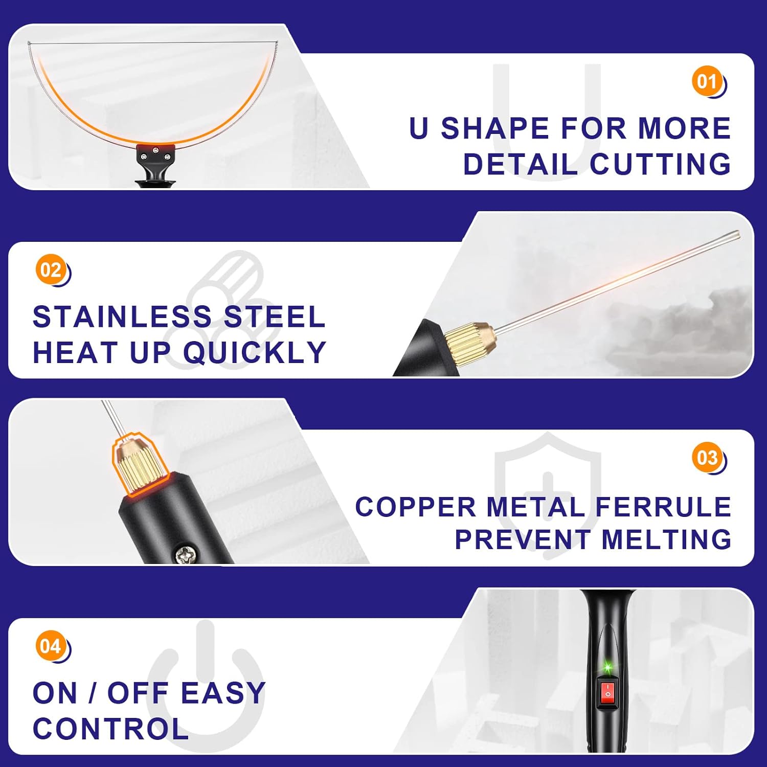 18W Hot Knife Cutting Tool for Medium/Low Pearl Cotton, EPP, KT Board, EPS