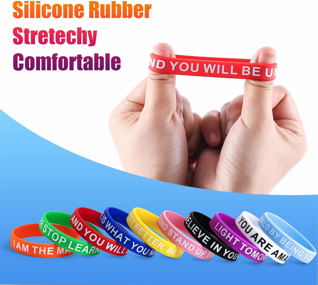 Motivational Quote Silicone Bracelets Inspirational Bands