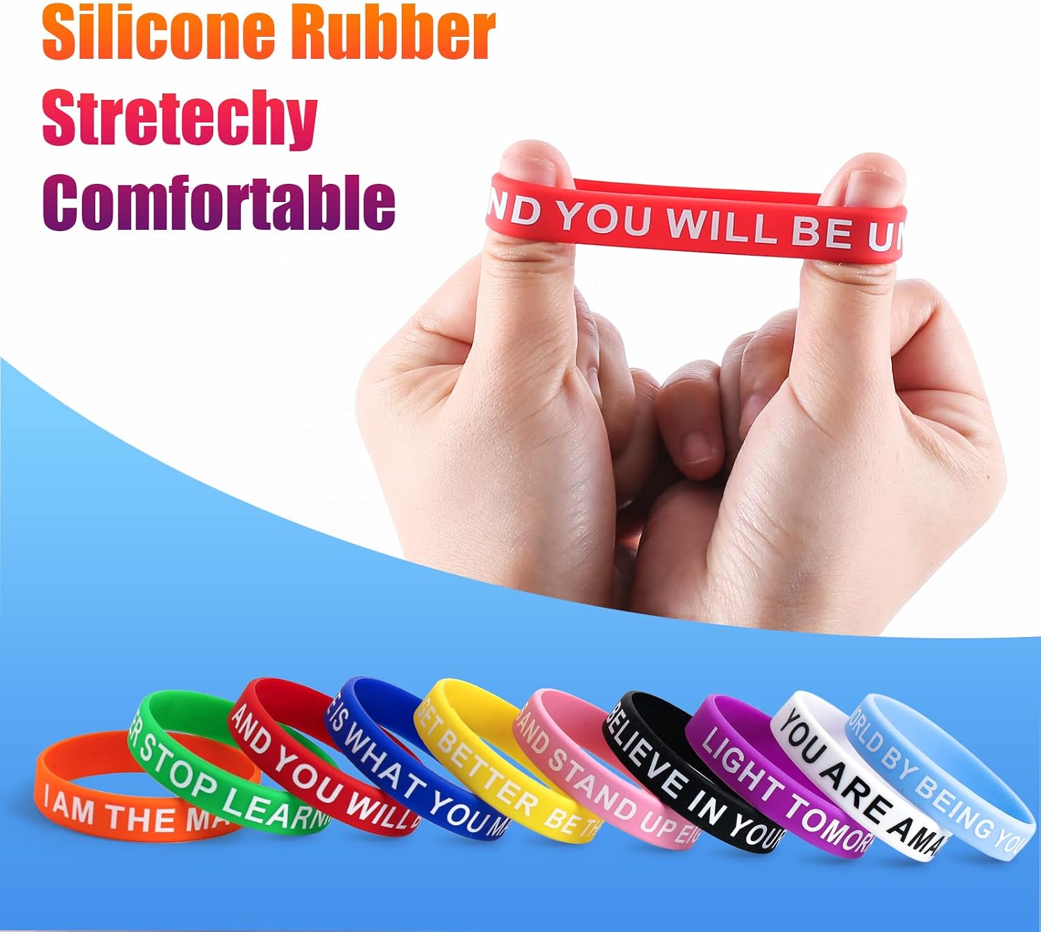 Motivational Quote Silicone Bracelets Inspirational Bands