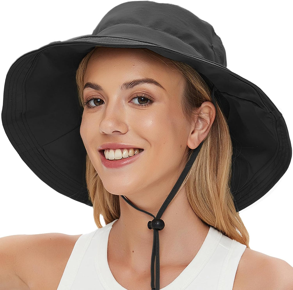 Sun Hats for Women UV Protection Wide Brim Hat with Ponytail Hole