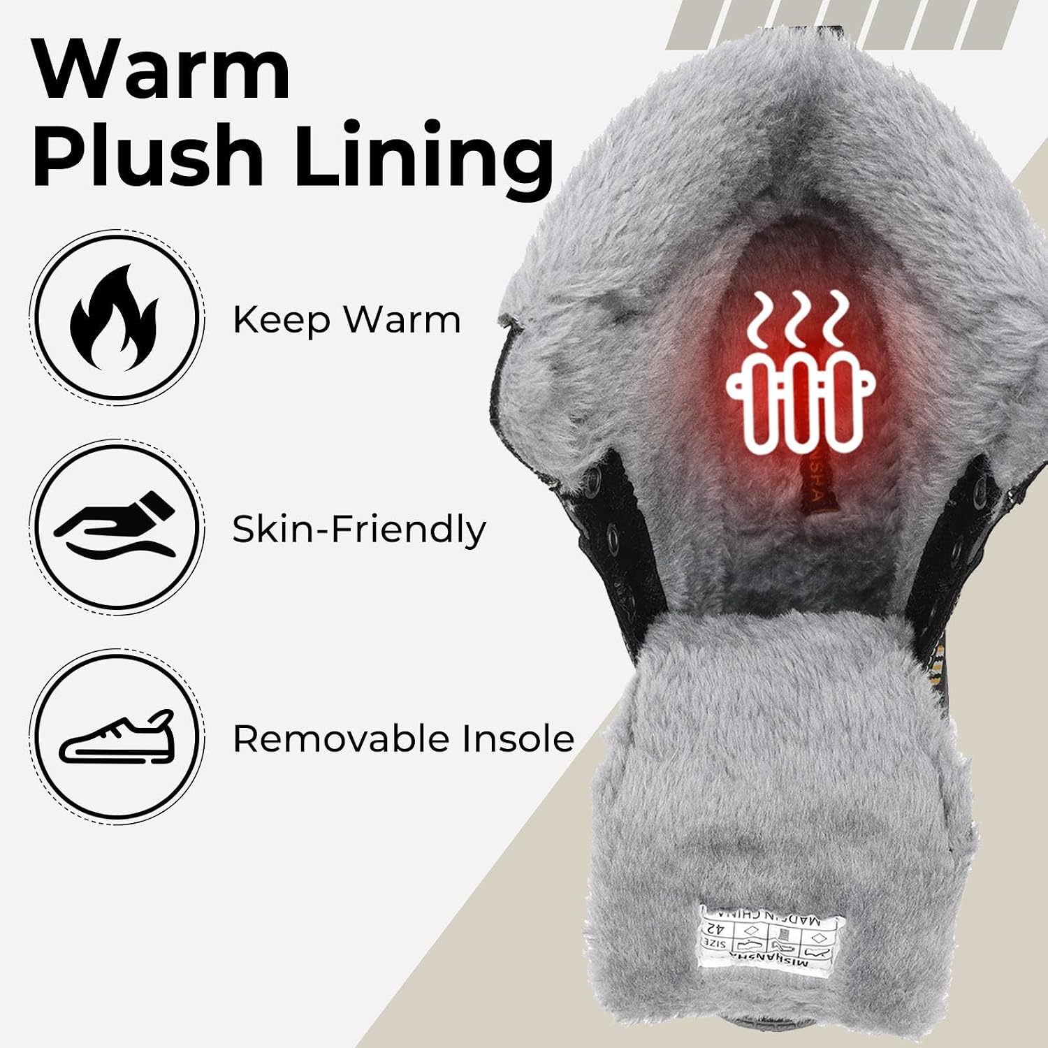 Mishansha Men's Waterproof Snow Boots, Warm Winter Boots