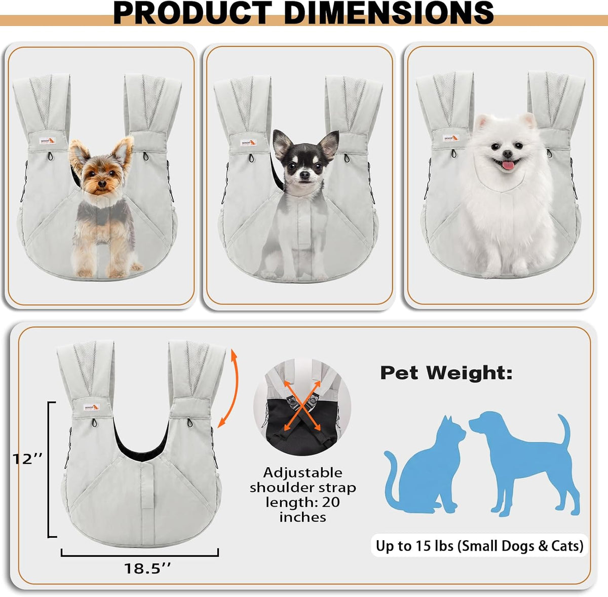 Dog Carrier Backpack, Front Dog Sling Carriers for Small Dogs