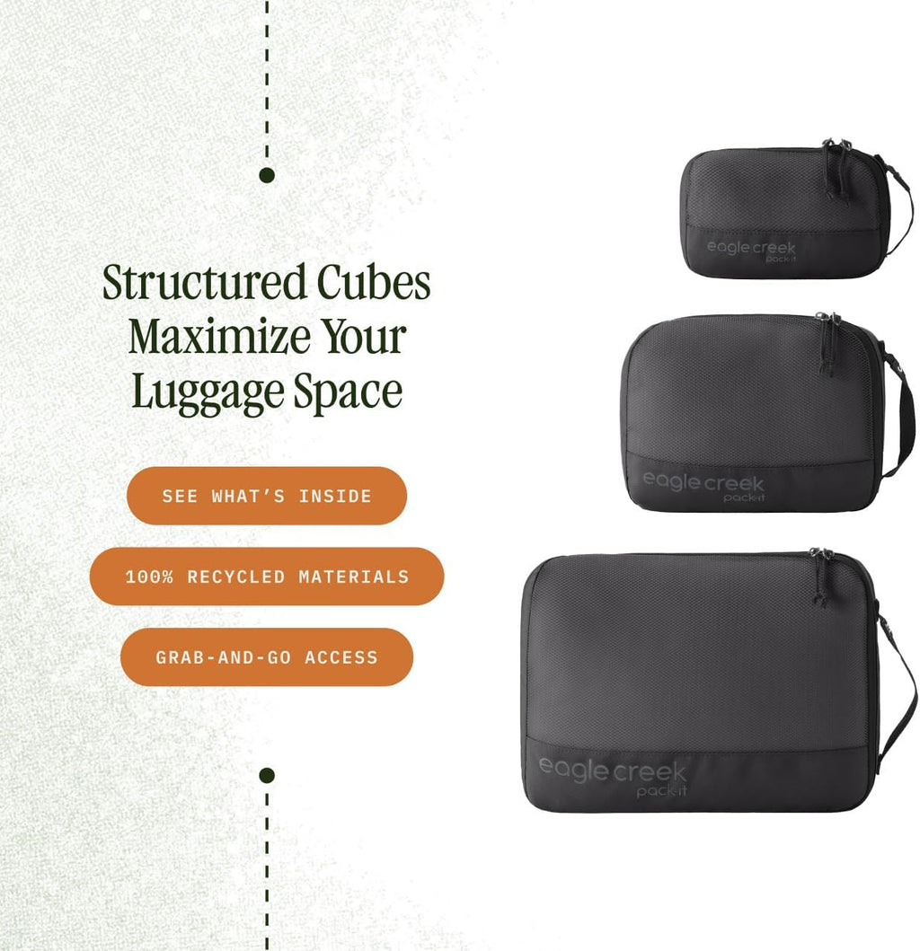 Eagle Creek Pack-It Reveal Cube Set, XS/S/M, Black