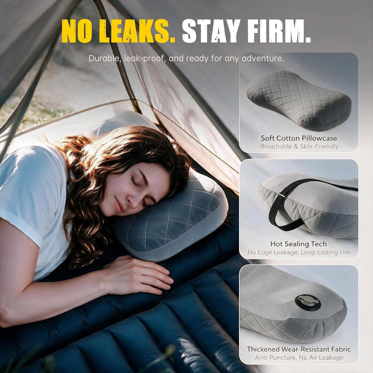 MIKKUPPA Inflatable Camping Pillow - Ultralight Blow Up Travel Pillow