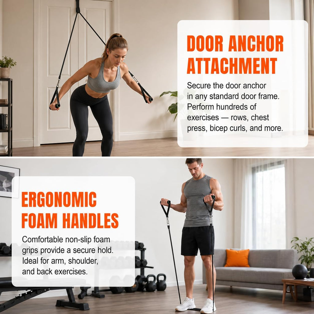 5 Resistance Bands Set for Home Gym, with Handles & Door Anchor
