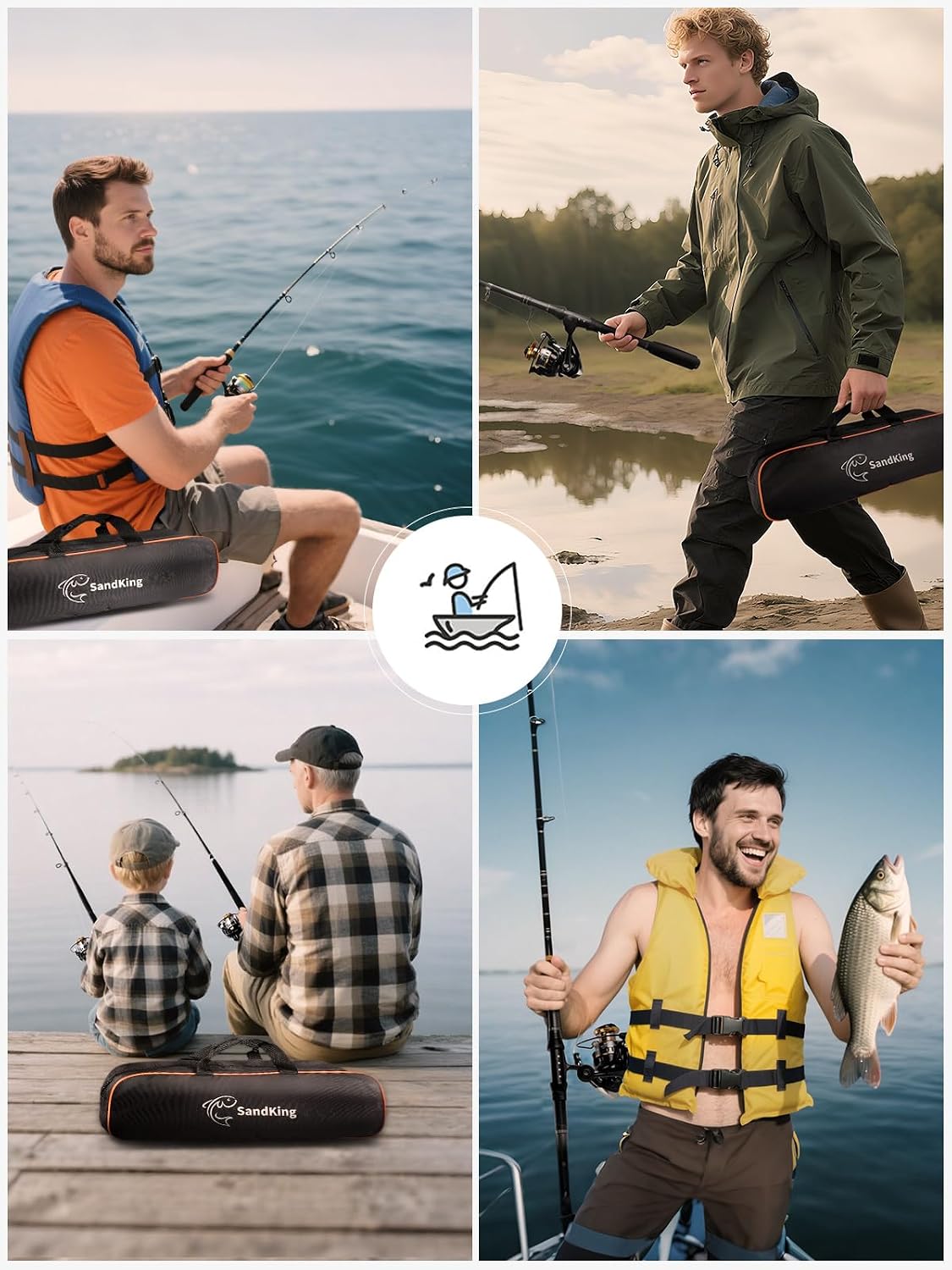 Fishing Pole Kit, Carbon Fiber Telescopic Fishing Rod and Reel Combo with Spinning Reel, Line, Bionic Bait, Hooks and Carrier Bag for Adult Teens Beginners