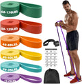 Zacro Resistance Bands Set with Door Anchor, Heavy Duty Pull Up Exercise Bands for Working Out, Muscle Power Strength Training, Physical Therapy, Home Fitness Gym Equipment for Men & Women