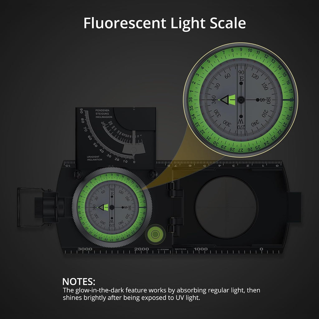 Anbte Hiking Compass, IP65 Waterproof Metal Compass for Camping Navigation