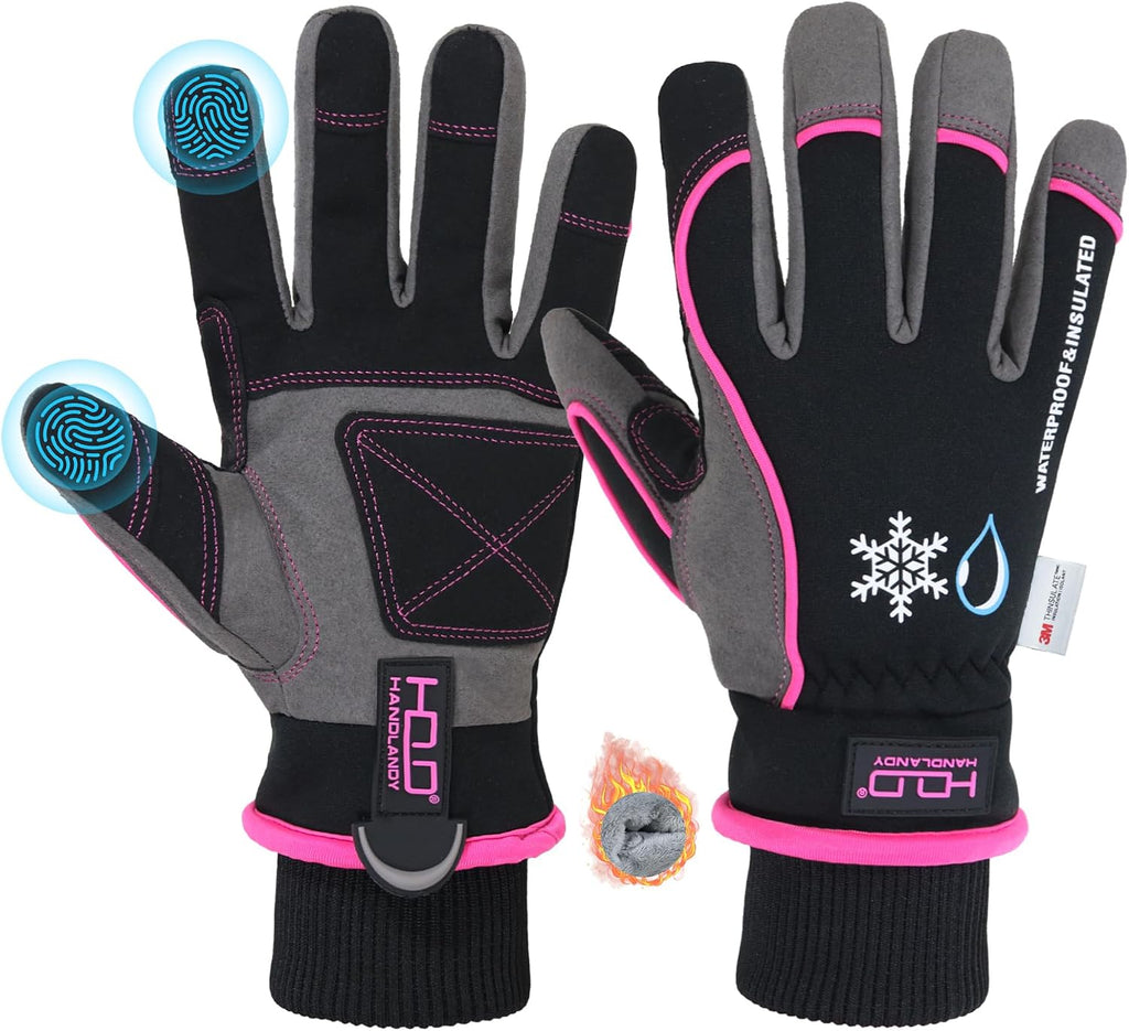 HANDLANDY Winter Work Gloves, 3M Thinsulate Waterproof Insulated Glove for Men Women