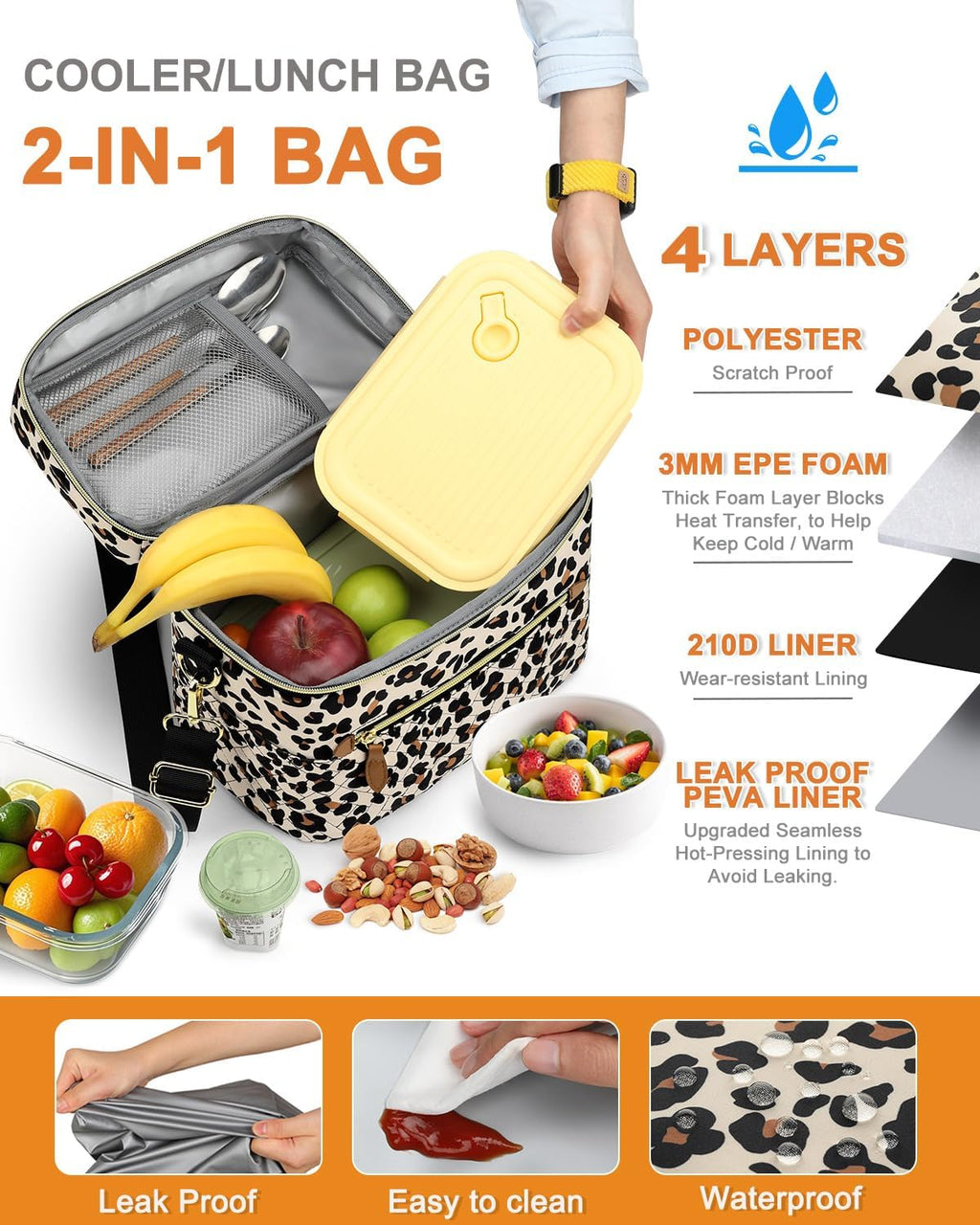 Capolo Lunch Bag for Women Men Insulated Lunch Tote Leakproof Lunchbox Bags