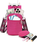Water Bottle Carrier Bag with Strap Phone Pocket for Walking, Hiking, Cycling