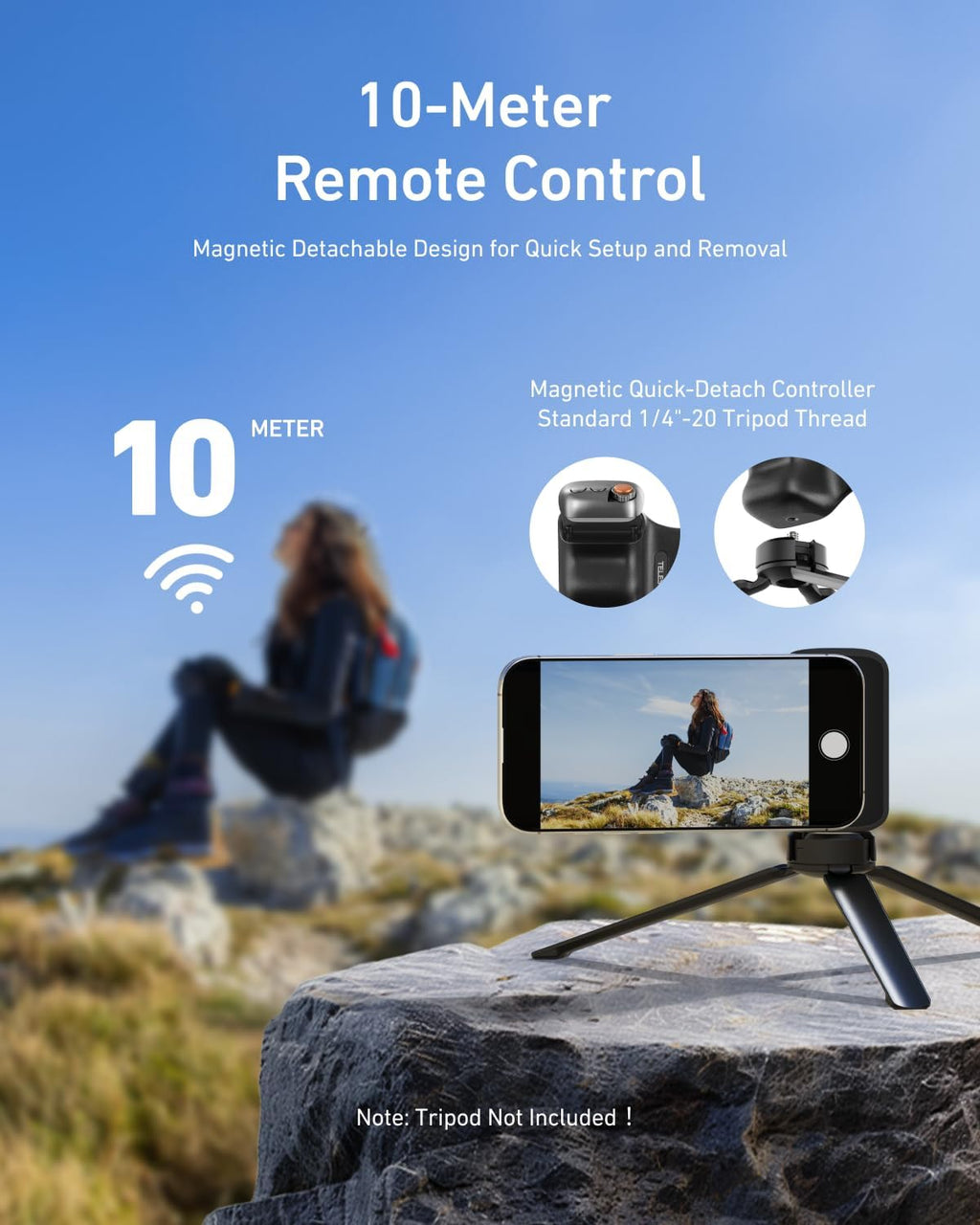 TELESIN Fun Shot Magnetic Phone Camera Grip with Magnetic Selfie Light Kit