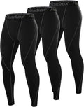 Roadbox 3 Pack Compression Pants Men, Performance Running Workout Leggings