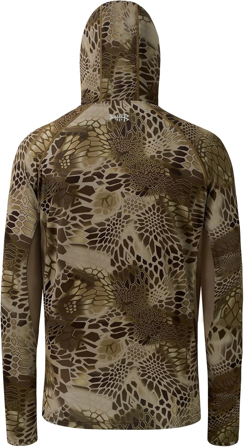 BASSDASH Men's UPF 50+ Camo Long Sleeve Hunting Fishing Hoodie Shirt
