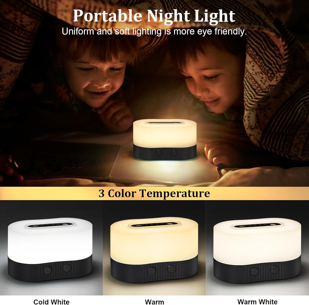 TRELC Portable Night Light Cordless Rechargeable, Innovative Magnetic Split Night Lamp & 6000mA Power Bank 2-in-1, Christmas Atmosphere Light, 11 Colors Mini Mood Lights for Bedroom, Bar, Party