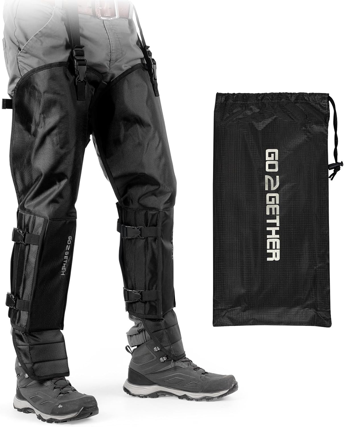 G2 GO2GETHER Snake Gaiter, Durable Snake Guard Gaiters for Hunting, Waterproof Snake Legging Chap for Men and Women,Snake Bite Protection Gaiter for Whole Leg with Adjustable Size