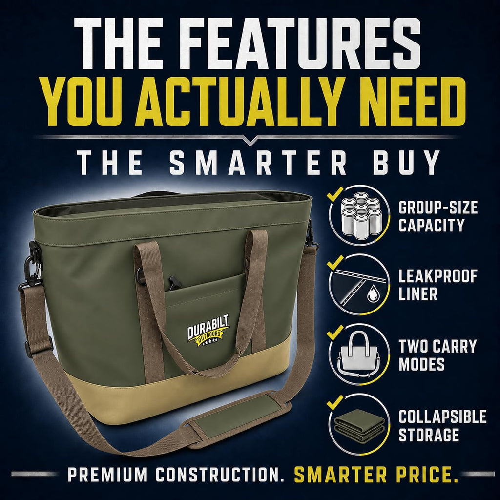 Insulated Soft Cooler Tote 36 Can - Leakproof Collapsible