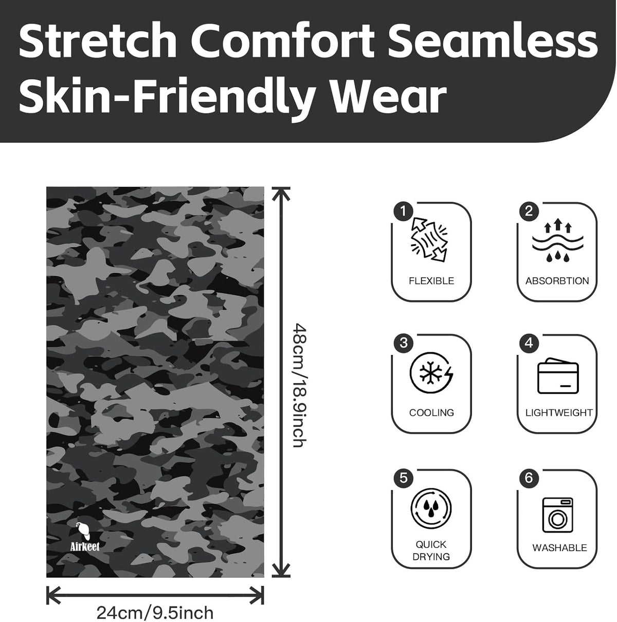 Breathable Neck Gaiter UPF 30+ Sun Protection Face Mask for Men