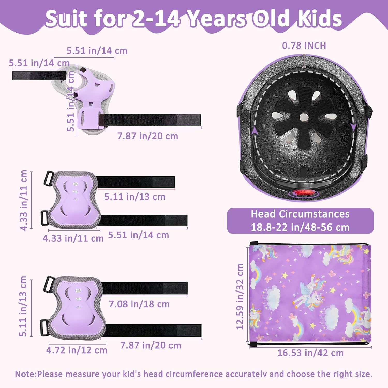 Adjustable Kids Bike Helmet Set with Knee, Elbow and Wrist Pads, Toddler Helmet for Ages 3-5-8-14 Boys Girls, Protective Gear Set for Ages 3-14 Kids & Youth, for Bikes Skateboards Rollerskates