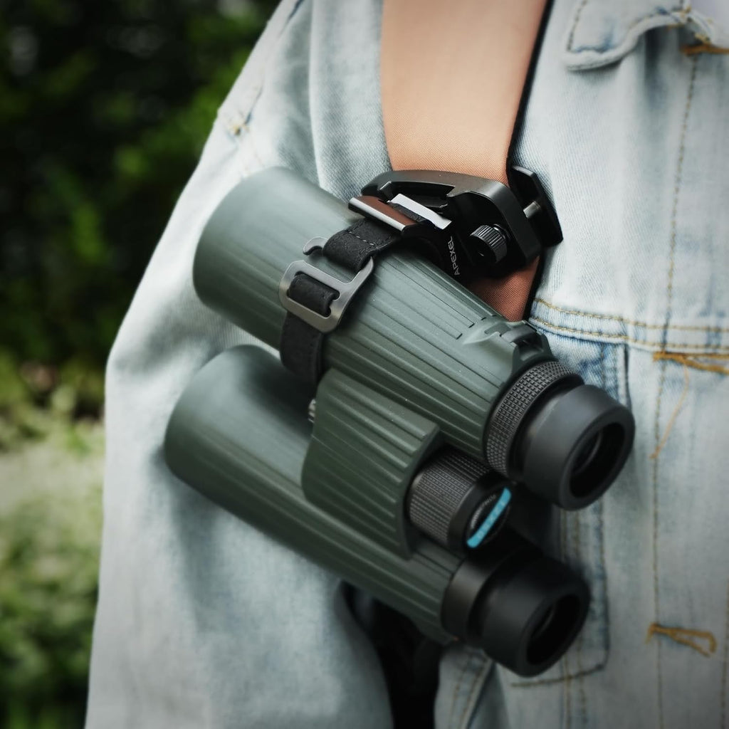 APEXEL Binoculars Backpack Clip with 38mm Quick Release Plate, Attaches to Straps and Belts, CNC Aluminum Binocular Carrying System with 1/4" Screw for Tripod, Binoculars Accessories Also for Cameras