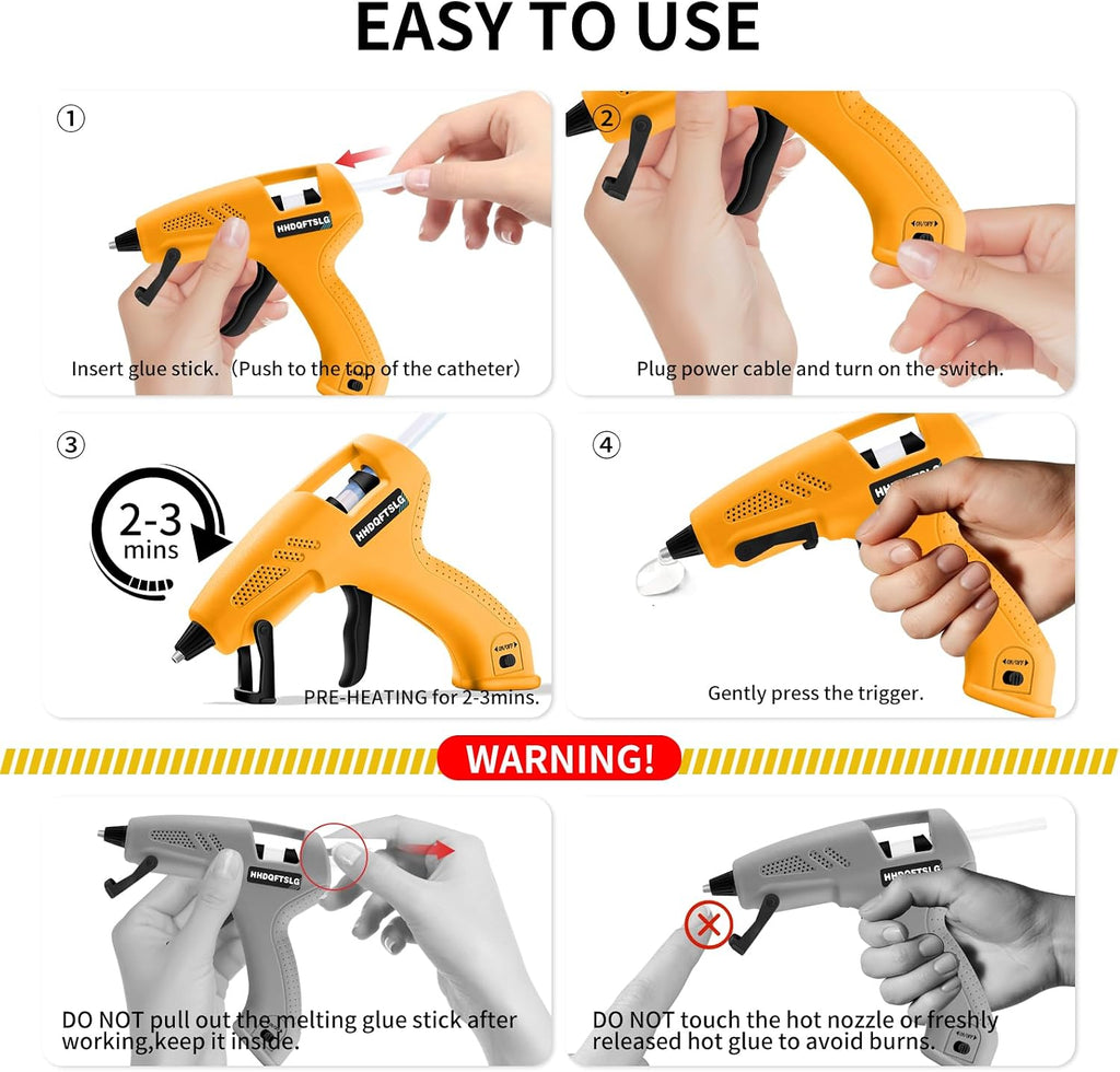 Cordless Hot Glue Gun Kit with 30 Sticks, Fast Heating 2.6Ah Rechargeable