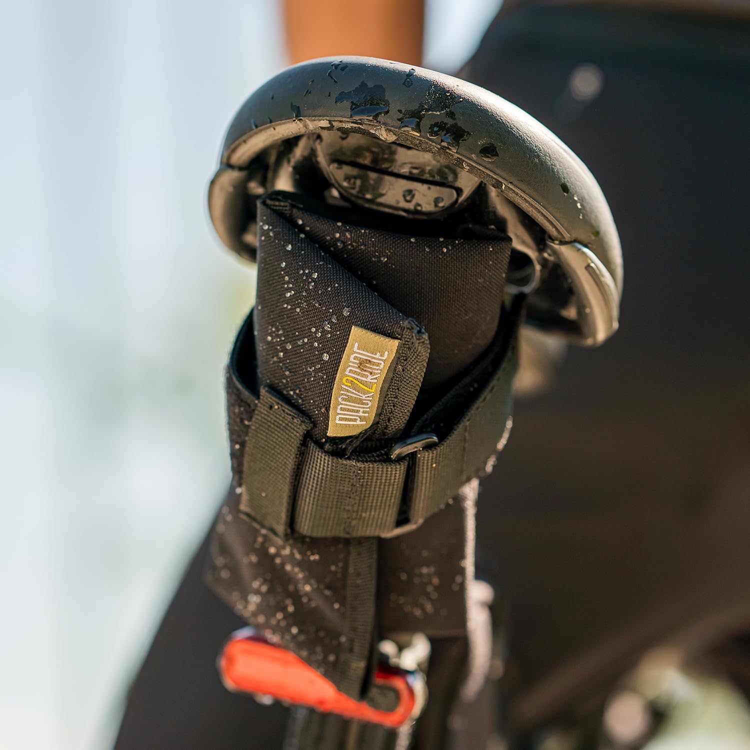 PACK2RIDE Blossom Roll Bike Saddle Bag - Bike Seat Bag with 3 Organization Pockets for Tools - Water Resistant, Durable Cordura Fabric - Road Bike Accessories - Lightweight Bicycle Accessories (Black)