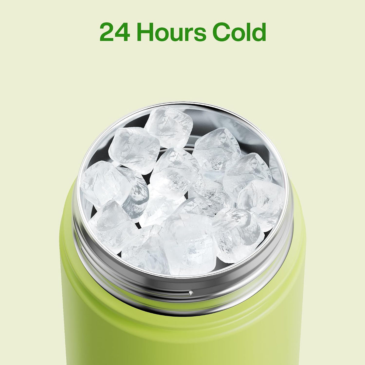 ENCOOL Insulated Water Bottle with Straw Stainless Steel Water Bottle, Leak-Proof, BPA-Free, Double Wall Vacuum Keeps Cold for 24 Hours for Sports, Travel, School (26 oz, Acid Green)