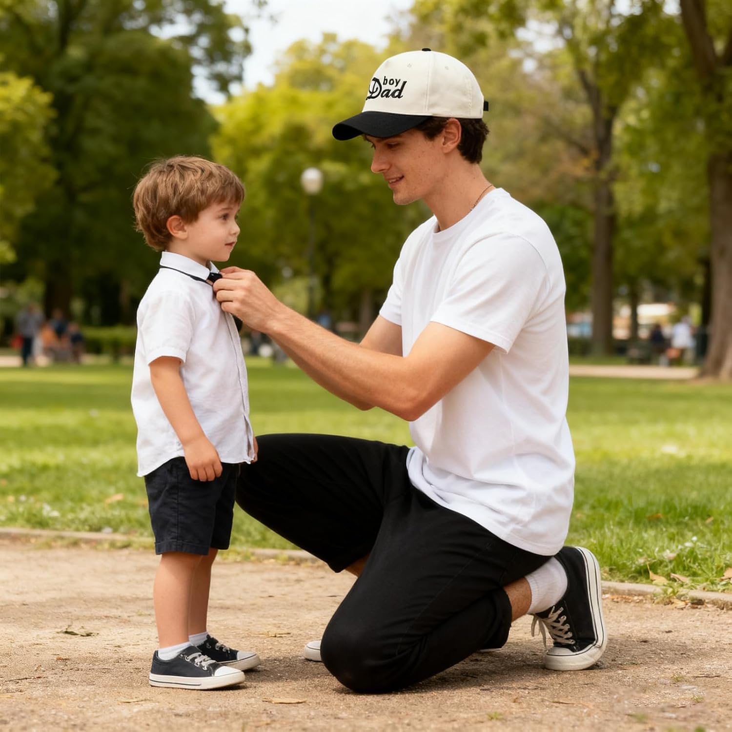 Embroidered Boy Girl Dad Mom Two-Tone Baseball Cap, Classic Dad Hat for Men Women His Her, Family Theme Gift Ideas