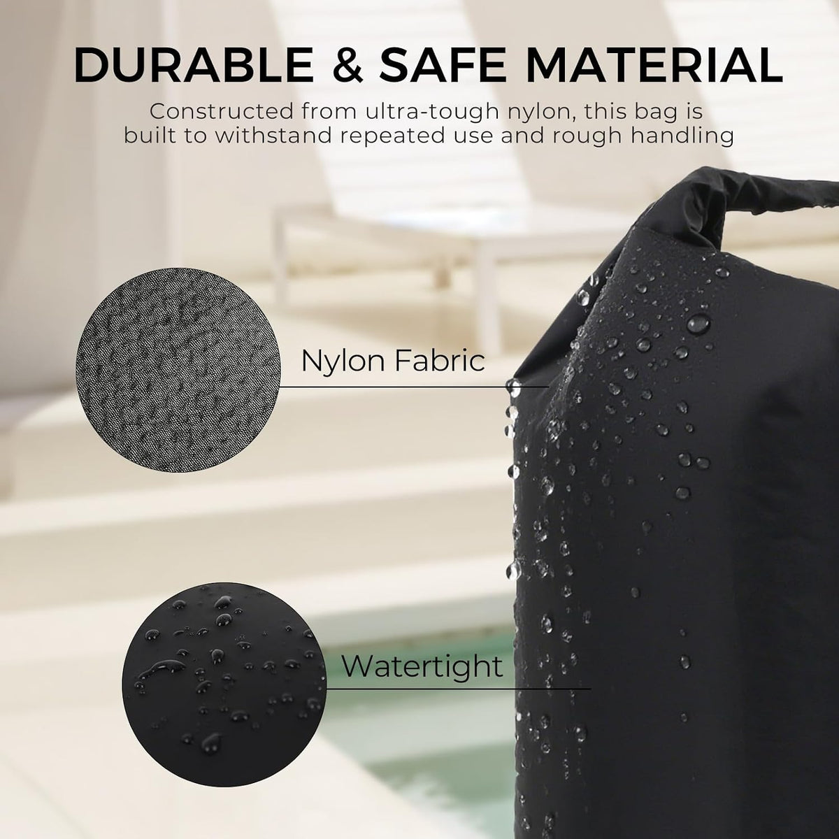 Travel Compression Laundry Bag, Pump-Free Vacuum Space Saver Bag for Dirty Clothes, Reusable Waterproof Wet Dry Bag, Travel Laundry Bag for Luggage, Packing, Suitcase (1 Pcs)（Black, L)