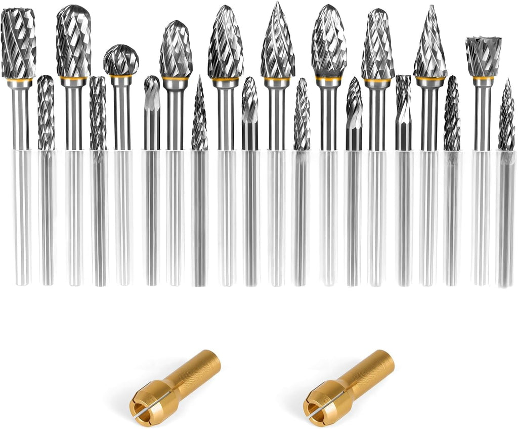20Pcs Carbide Burr Set with 1/8" Shank