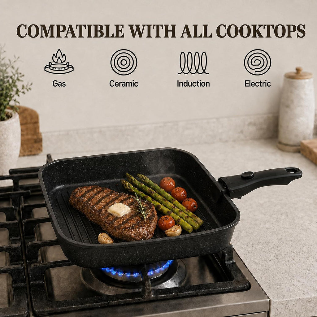 KIKCOIN 24-Piece Nonstick Pots and Pans Set, Cookware with Removable Handle